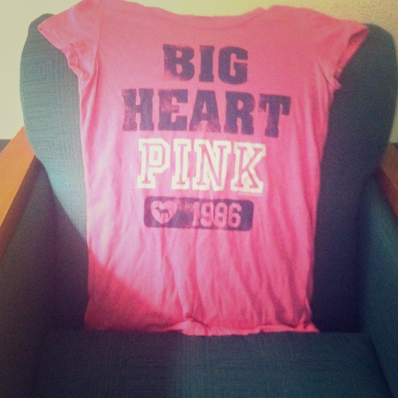 Bright pink Victoria Secret PINK shirt.