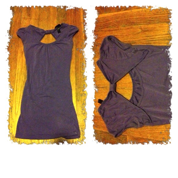 Short sleeve long purple shirt
