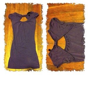 Short sleeve long purple shirt