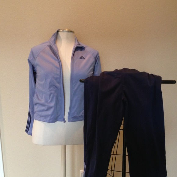 Adidas Purple and Navy Tracksuit
