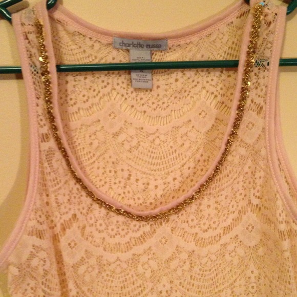 Lace pink tank - Picture 2 of 3