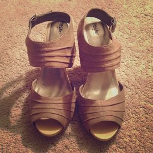 Tan cutout sandals