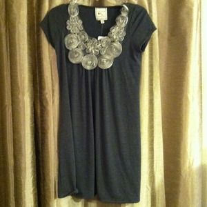 Bundle gray flowered top and floral skirt