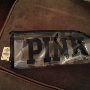 **RESERVED** Clear PiNK Victoria Secret Bag