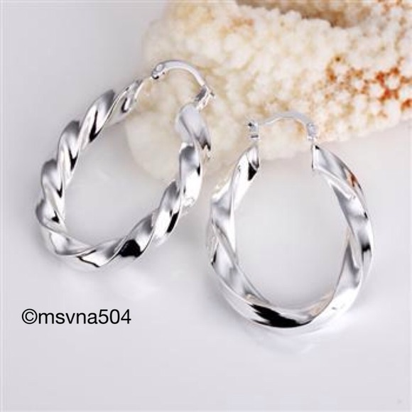 Jewelry - Large twisted hoop earrings