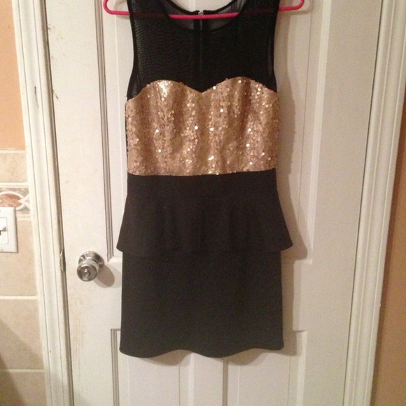 **REDUCED** Black and gold sequin dress