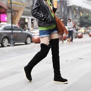 Black over knee boots