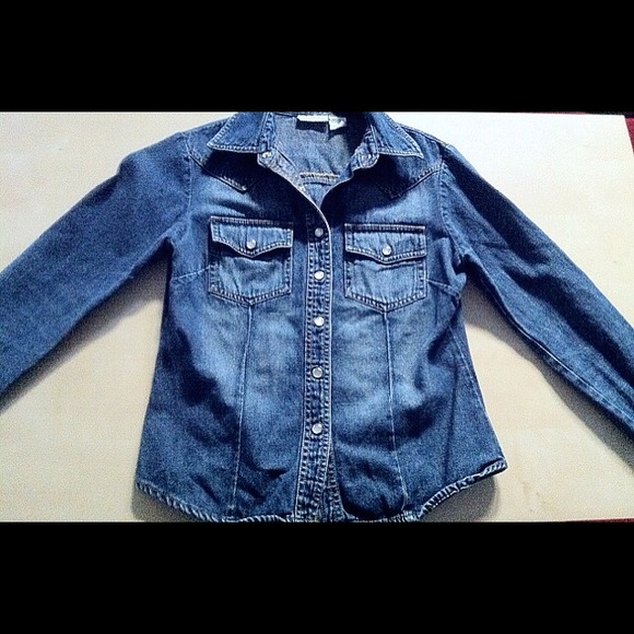 Denim Button up Top - Picture 2 of 4