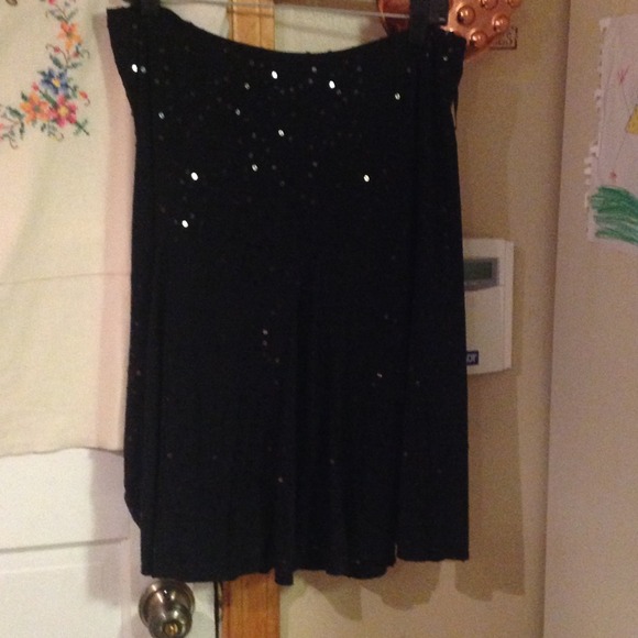 Betsey Johnson Black Sequin Skirt