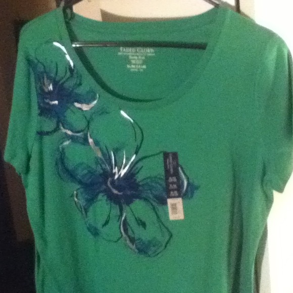 Green shirt with flower design