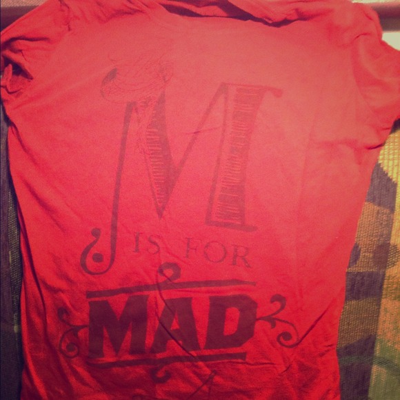 'M is for Mad' Alice in Wonderland Red T-Shirt
