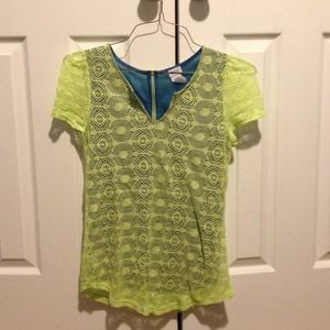 Neon green sheer top