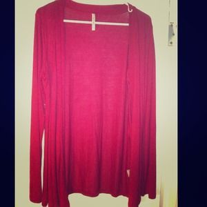 DEEP RED, LONG SLEEVE CARDIGAN