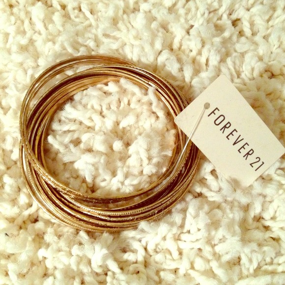 Forever 21 Gold bangle bracelets.