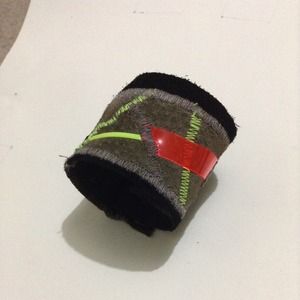 Handmade leather and plastic bracelet!
