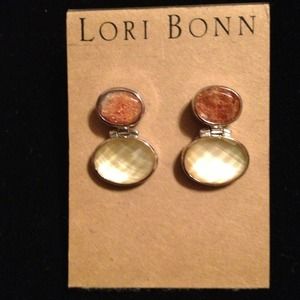 Lori Bonn Mandarin Pearl and Sunstone Earrinf