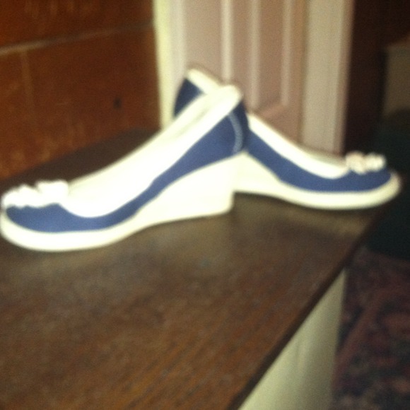 Denim & Beige wedges