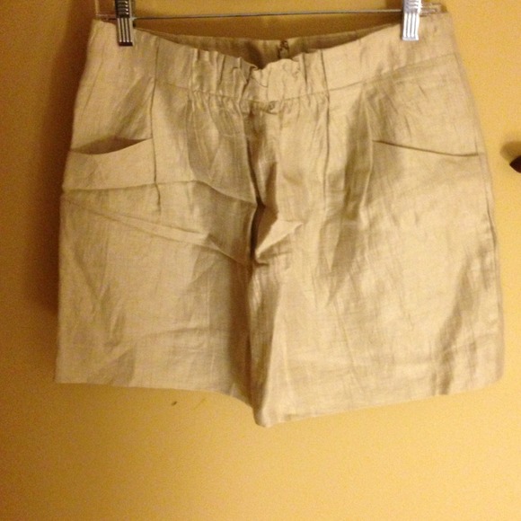 JCrew linen khaki skirt