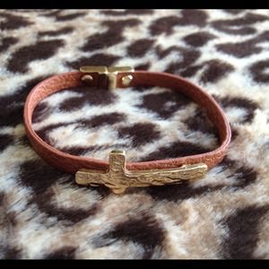 Cyber Monday sale🎉🎈Brown Leather Cross Bracelet