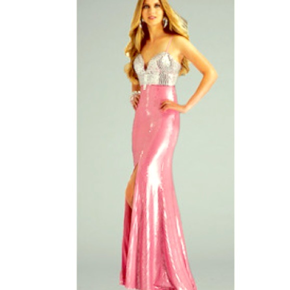Jovani Pink and Silver Dress