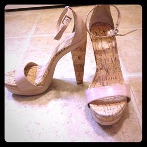 Cork Nude High Heels