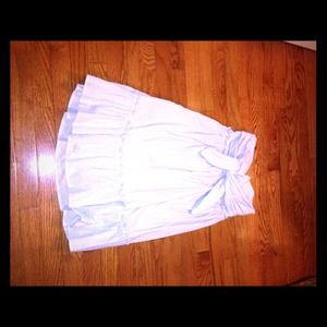 Light blue cotton strapless sundress