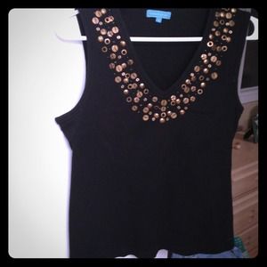 Gold "circle bead" tank top