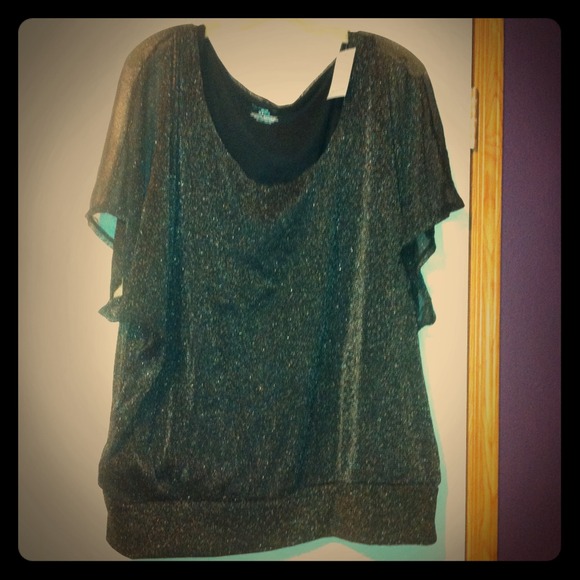 Metallic and black blouse