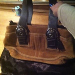Brand new coach brown suede handbag.