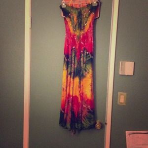 Colorful tube top dress🚫🚫reserved🚫🚫