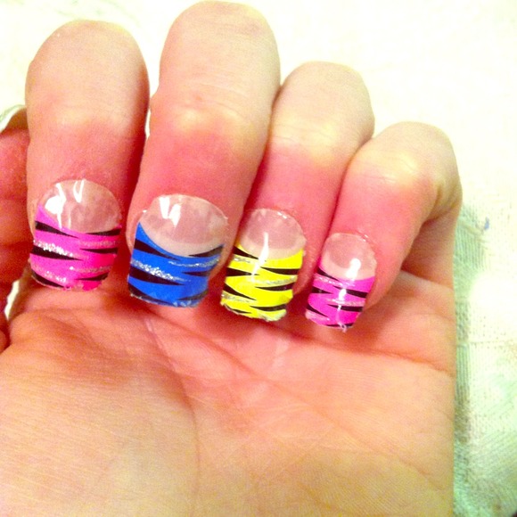 Zebra nail stickers 3 packs .