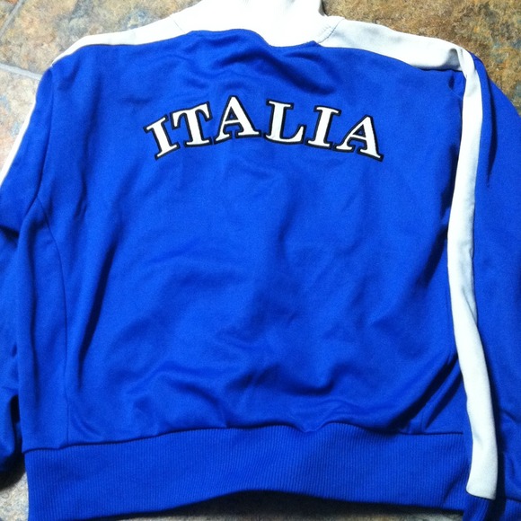 Blue Italia Jacket, slightly stained around colar