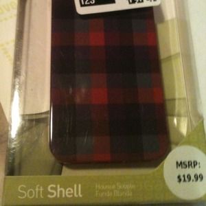 iPhone 5 Soft Shell case Red Plaid New in Box!