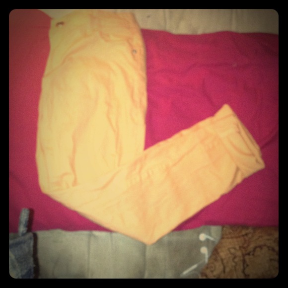 Orange skinny jeans
