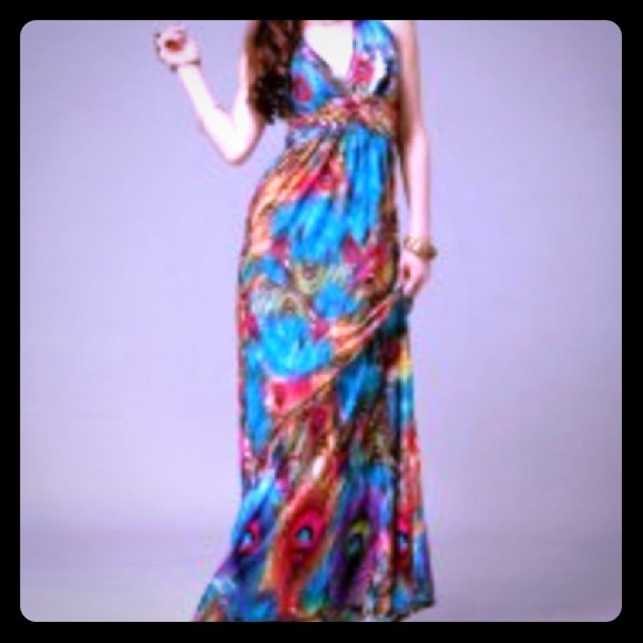 Halterneck backless colorful dress-PP for lower $
