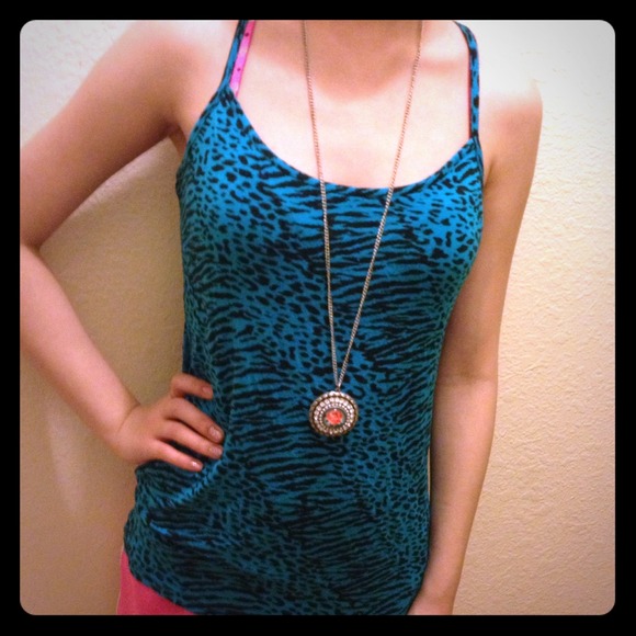 Blue cheetah print tank