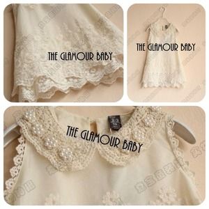 Little girls toddler lace dress beaded pearls