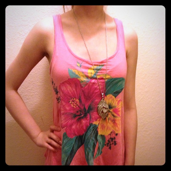Pink floral tanks