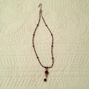 Black and clear crystal beaded necklace