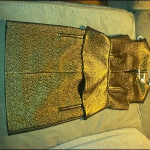Diane von Furstenburg Dresses - DVF Delian Gold Metallic Peplum Dress Diane von Furstenburg Dresses - DVF Delian Gold Metallic Peplum Dress