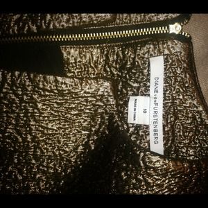 Diane von Furstenburg Dresses - DVF Delian Gold Metallic Peplum Dress Diane von Furstenburg Dresses - DVF Delian Gold Metallic Peplum Dress