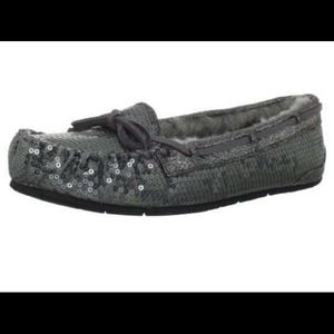 Dark Grey Sparkly Moccasins! BC Footwear!