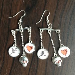 Ed Hardy Skull and Heart Earrings