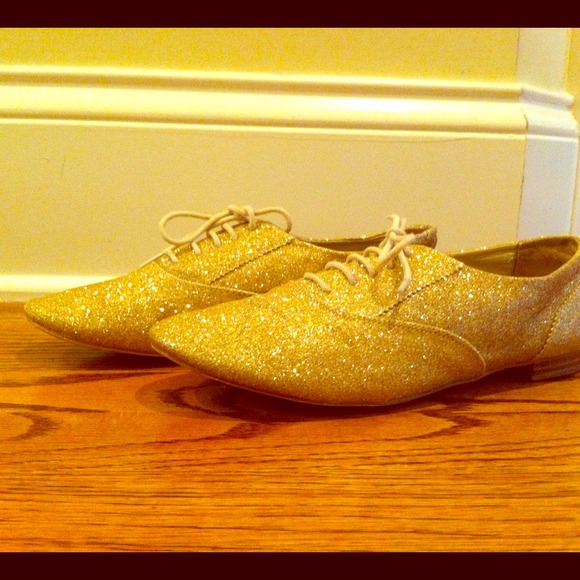 Gold Glitter Oxfords