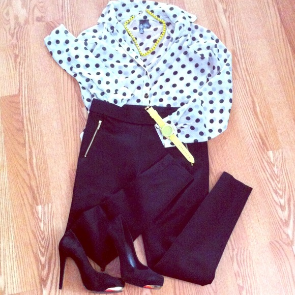 Polka dot sheer shirt