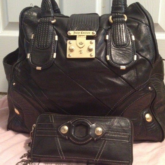 100% authentic leather Juicy Couture bag & wallet - Picture 2 of 4