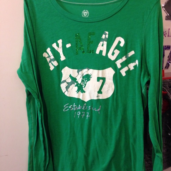 Green long sleeve American eagle