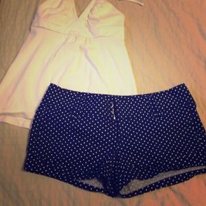 BUNDLE Blue polka dot shorts & plaid shorts