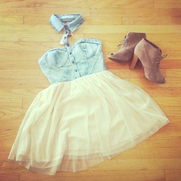 Denim and Tulle Dress
