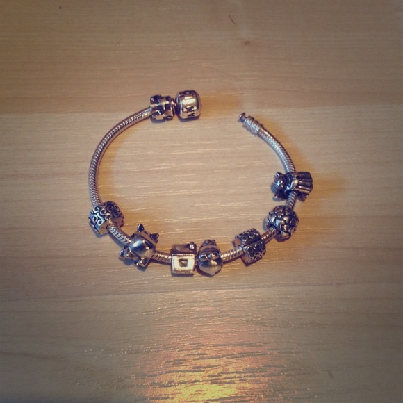 Pandora bracelet with charms.
